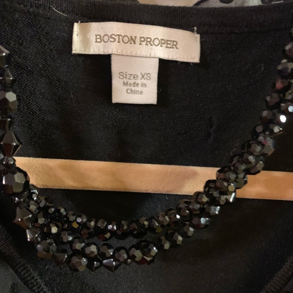 Boston Proper Black Ruffled Front/cuffs Sweater xs - Picture 3 of 8